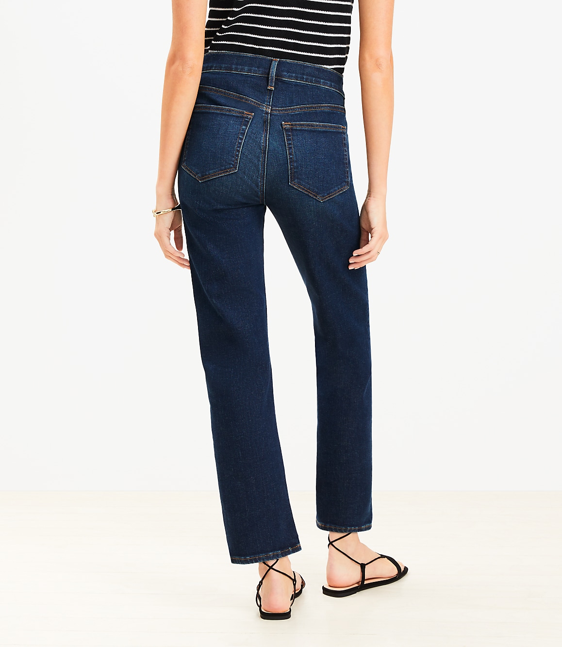 Petite Curvy Mid Rise Slim Jeans in Rich Dark Indigo Wash