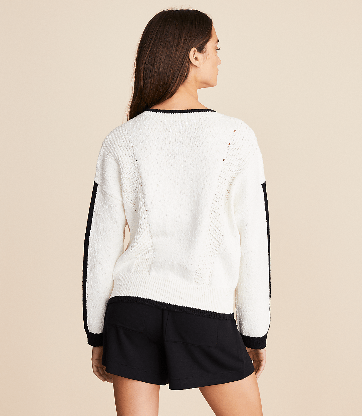 Lou & Grey Colorblock Pointelle Wedge Sweater