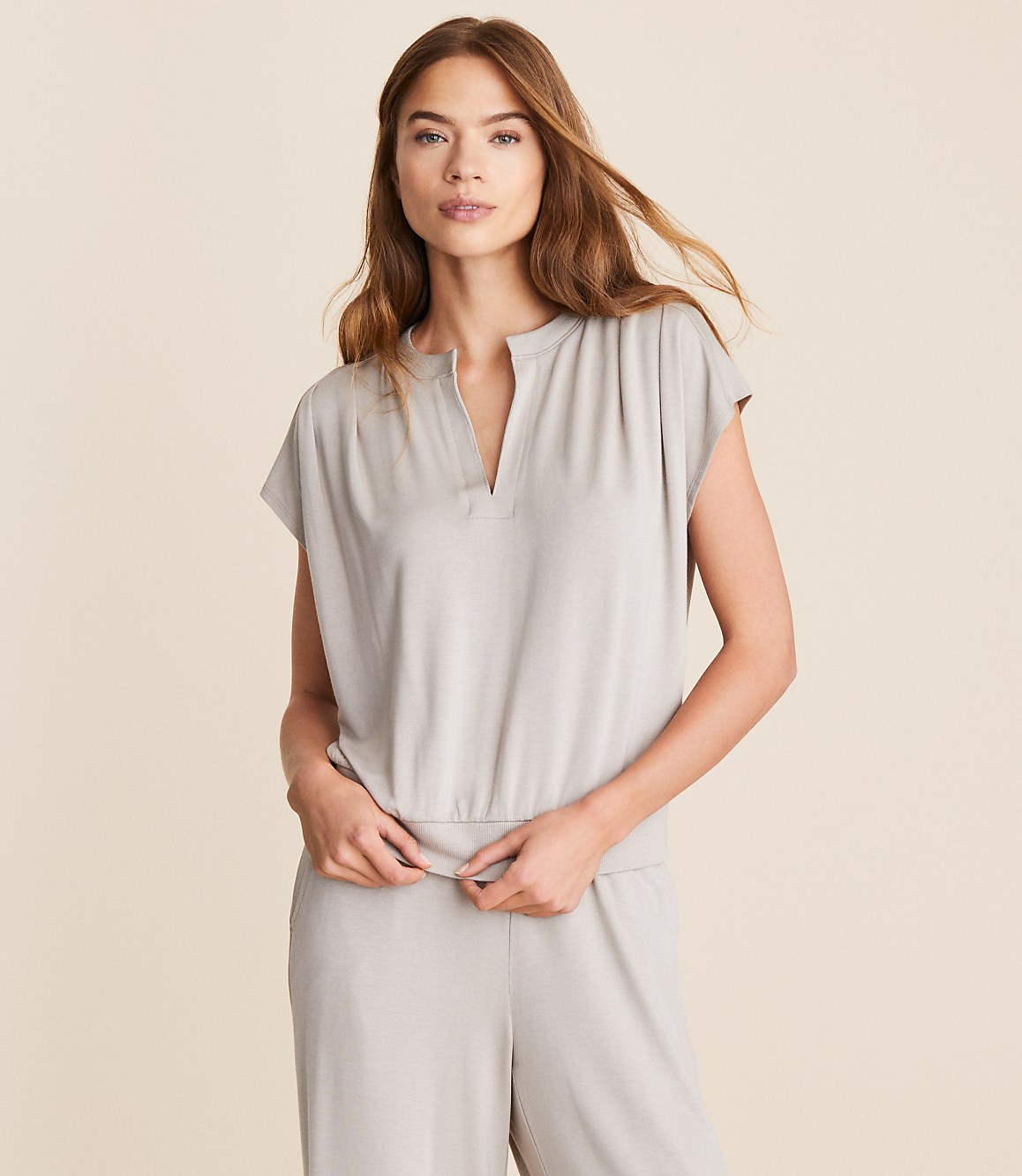 Lou & Grey Signaturesoft Split Neck Top