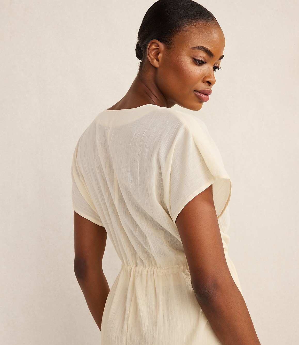 Haven Well Within Organic Cotton Crinkle Gauze Flutter Sleeve Top