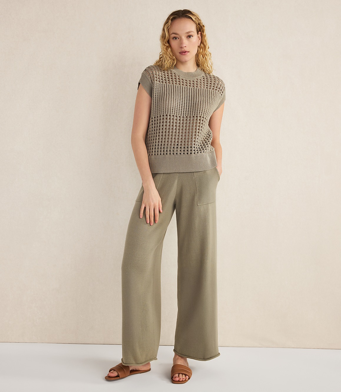 Haven Well Within Organic Cotton Open Stitch Short Sleeve Sweater