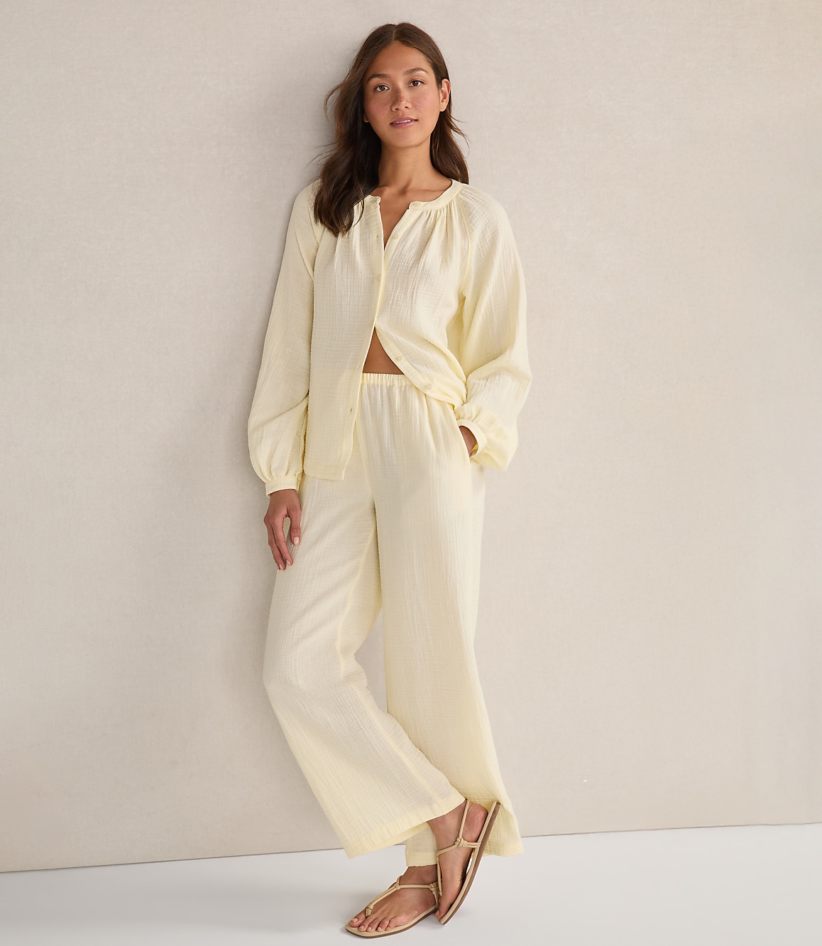 Haven Well Within Organic Cotton Gauze Long Sleeve Top