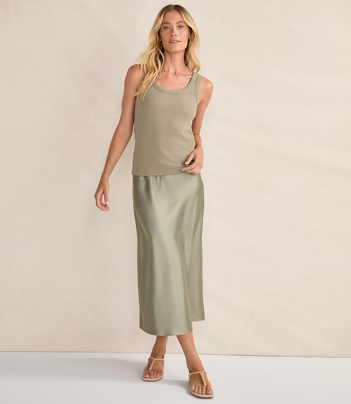 Haven Well Within Flowy Drawstring Midi Skirt