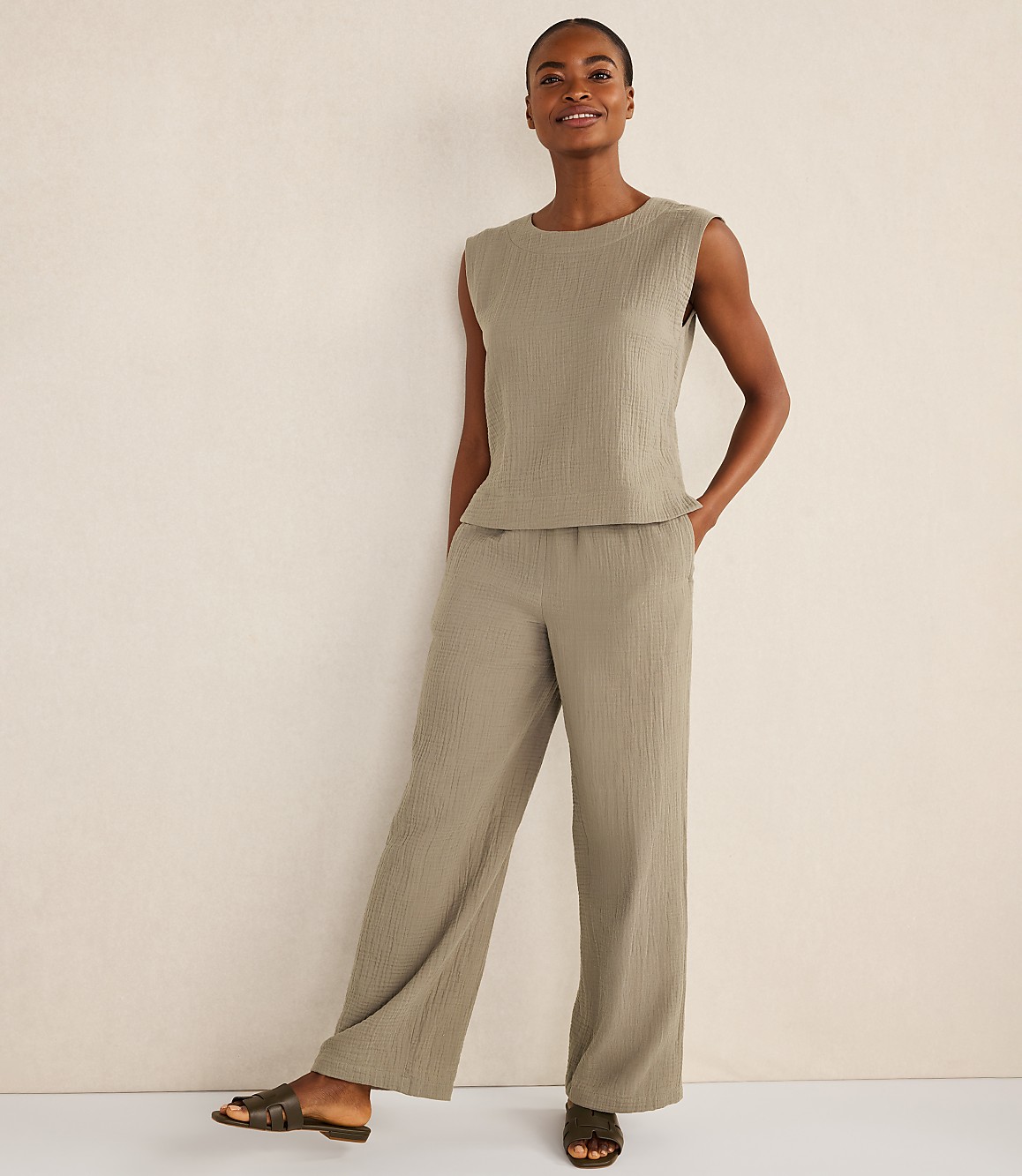 Haven Well Within Organic Cotton Gauze Straight Leg Pants