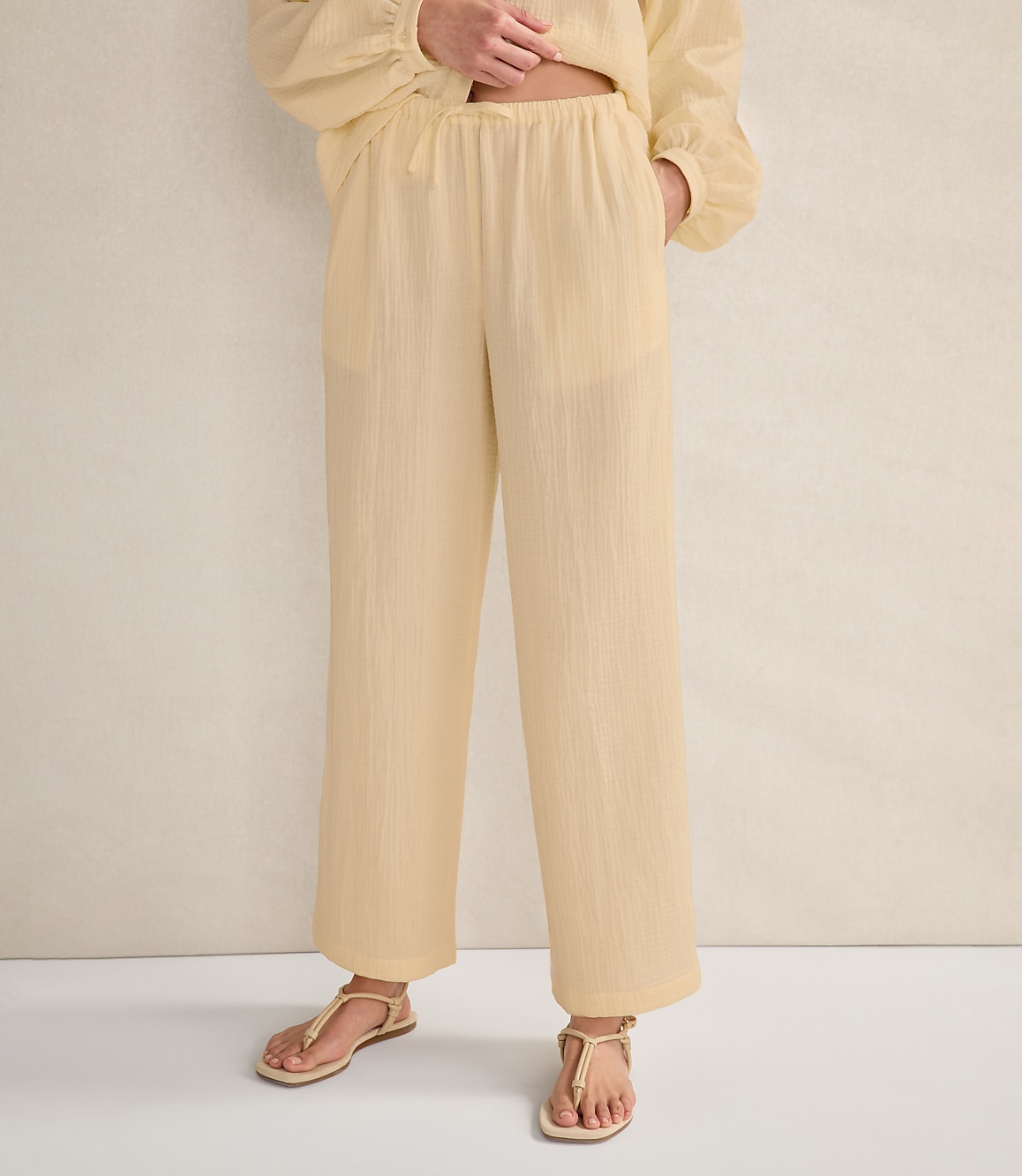 Haven Well Within Organic Cotton Gauze Straight Leg Pants