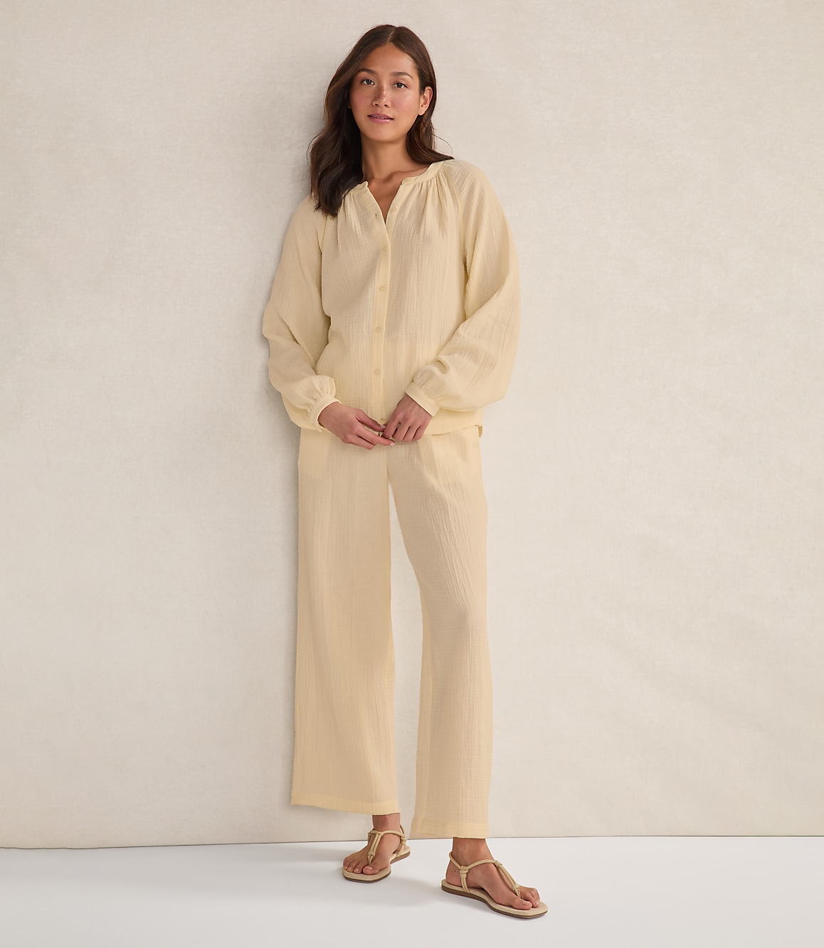Haven Well Within Organic Cotton Gauze Straight Leg Pants