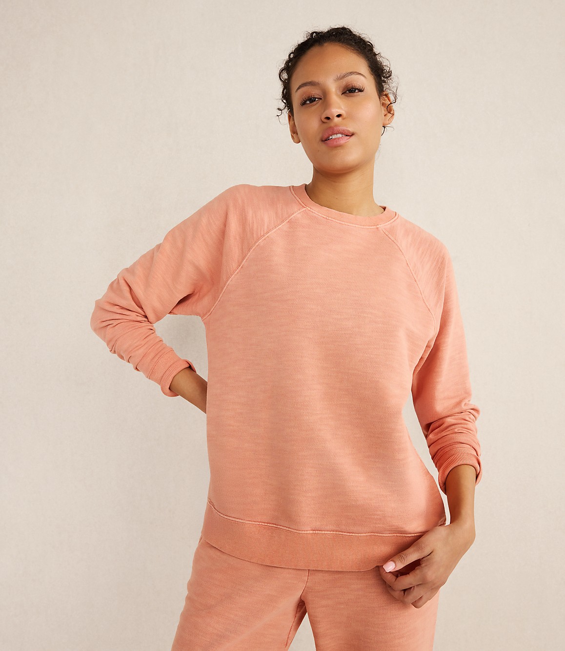 Haven Well Within Organic Cotton Slub Terry Raglan Crewneck