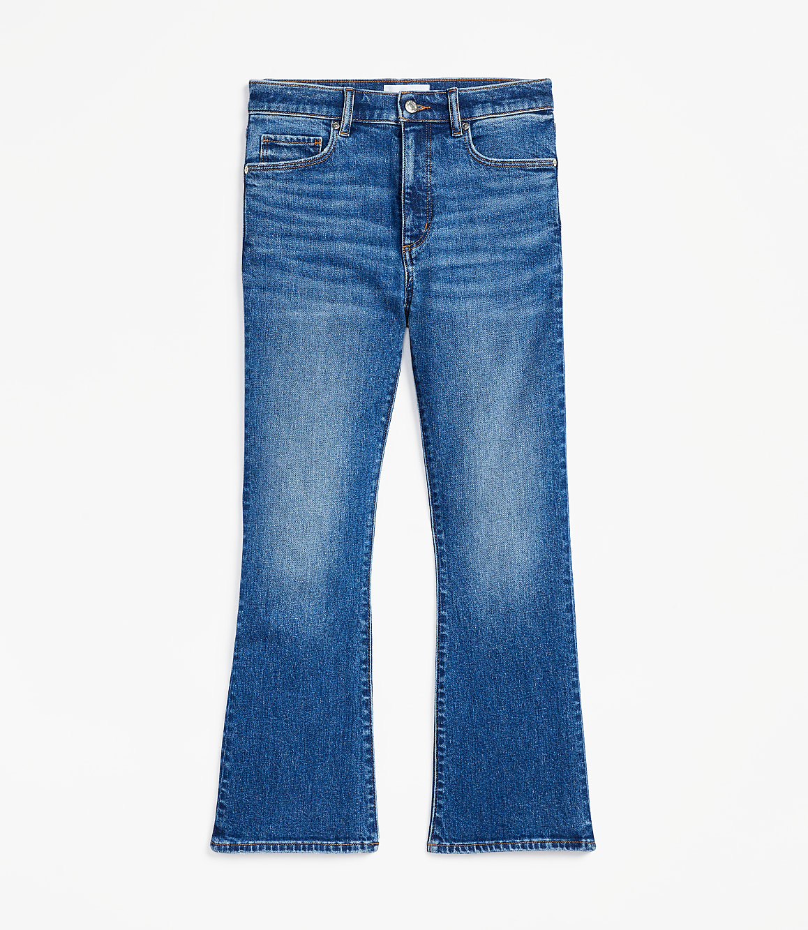 Petite High Rise Kick Crop Jeans in Bright Medium Stone Wash