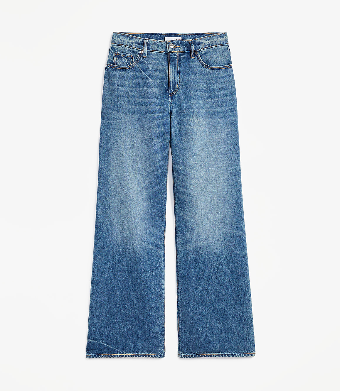 Petite Mid Rise Wide Leg Jeans in Classic Mid Wash
