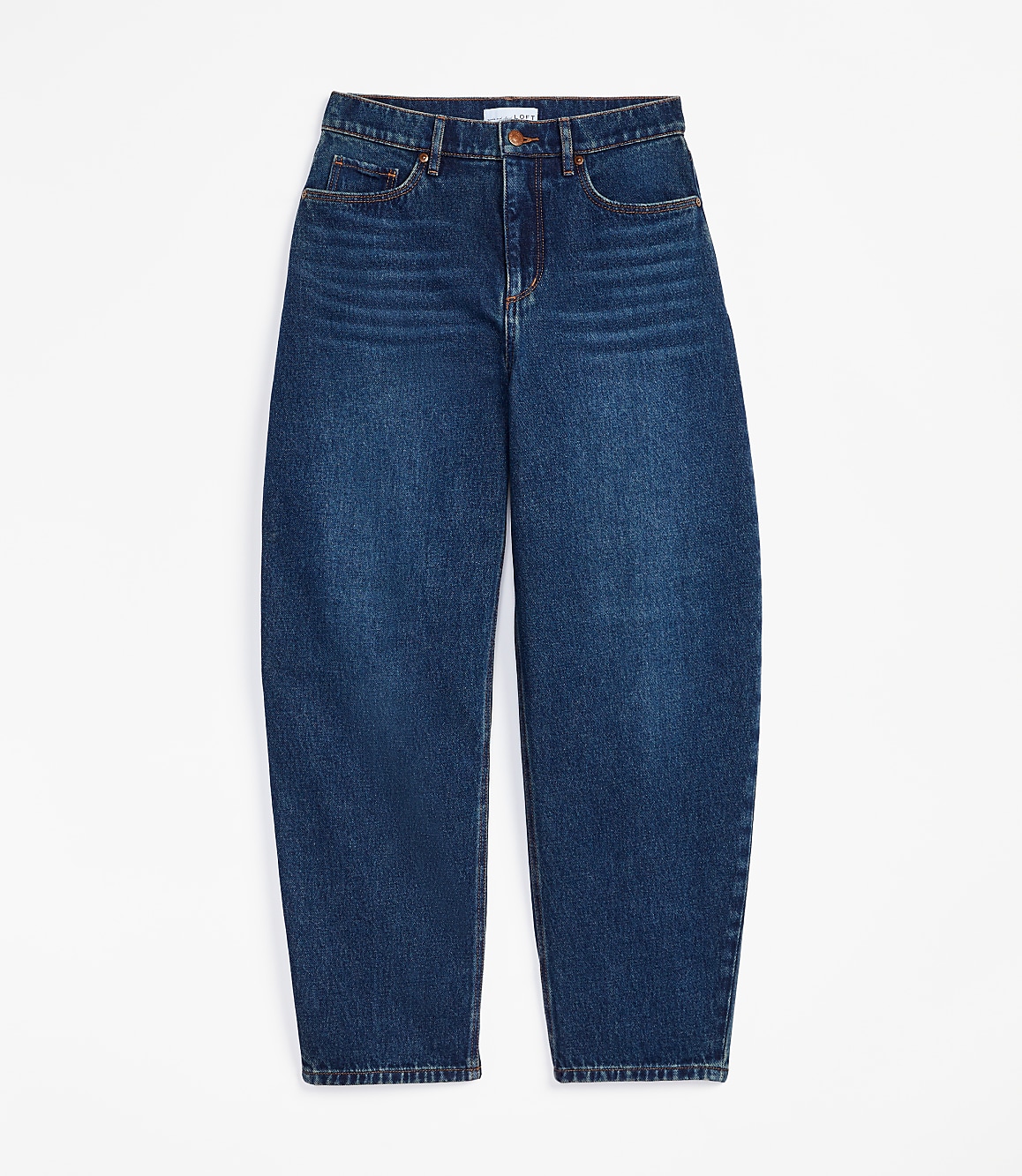 High Rise Barrel Jeans in Authentic Dark Wash