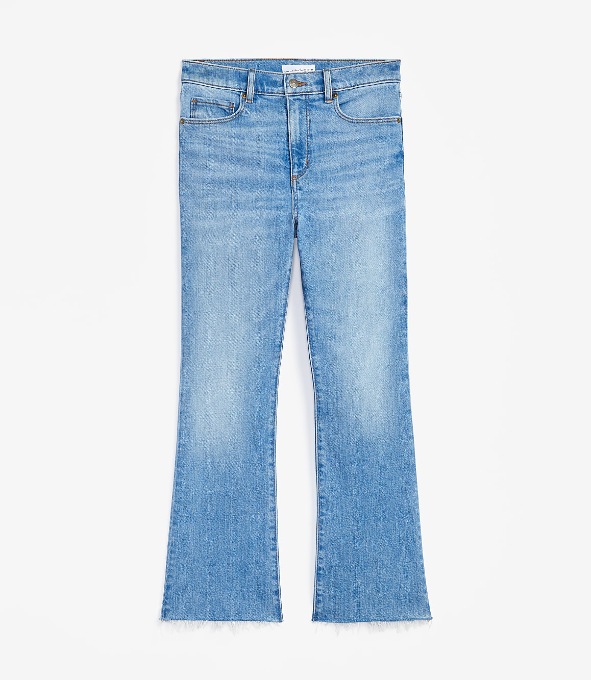 Petite Fresh Cut High Rise Kick Crop Jeans in Authentic Light Indigo Wash