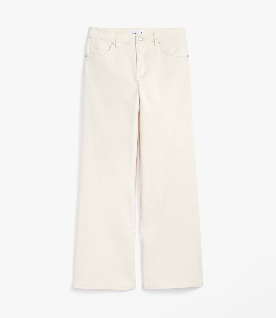 Mid Rise Wide Leg Jeans in Ivory