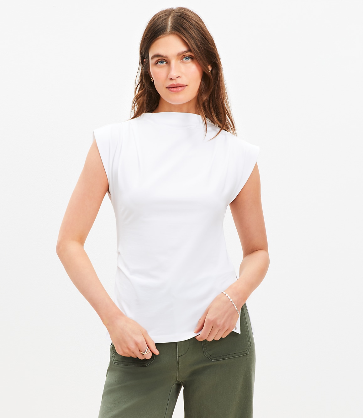 Petite Pleated Side Slit Top