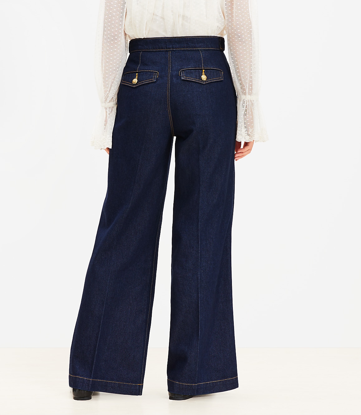 Petite Refined High Rise Trouser Jeans in Rinse Wash