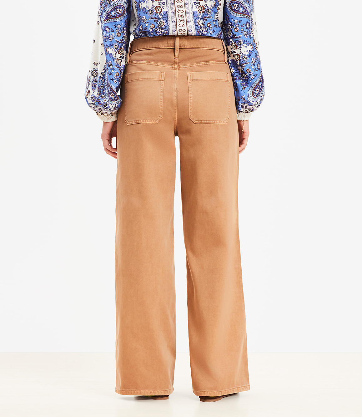 Petite Curvy Wide Leg Carpenter Pants in Twill