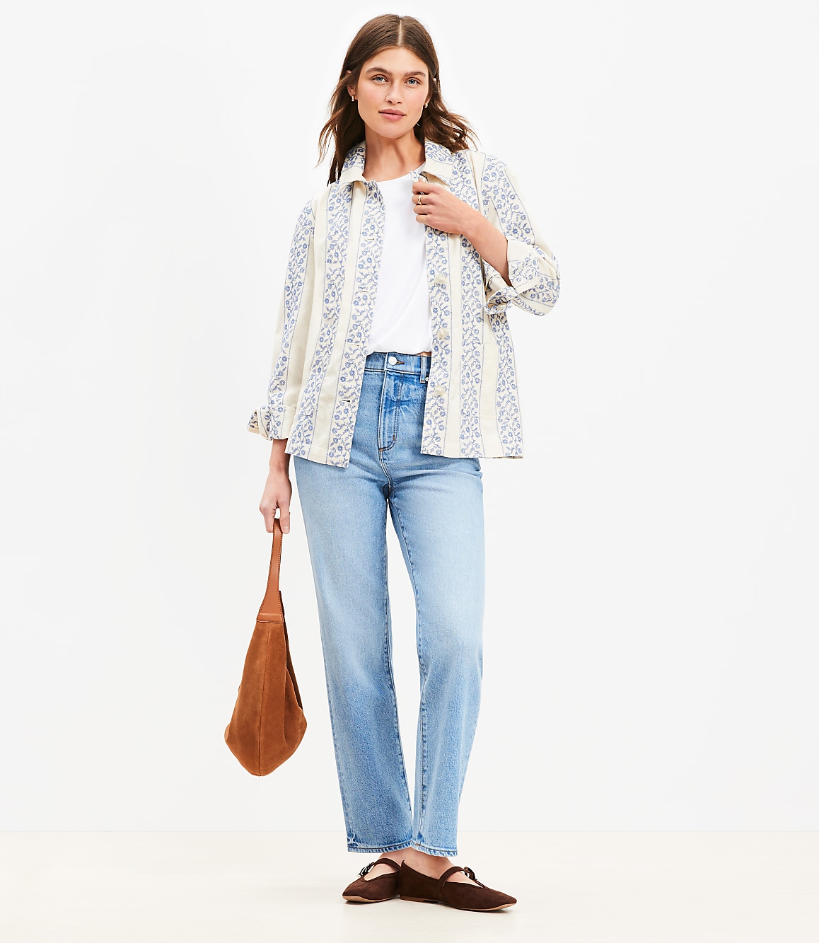 High Rise Straight Jeans in Light Vintage Wash