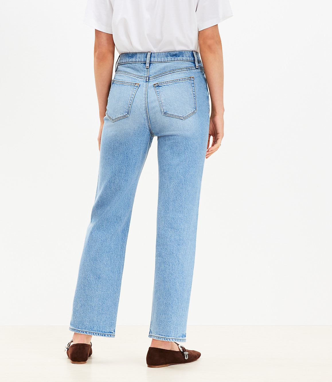 High Rise Straight Jeans in Light Vintage Wash