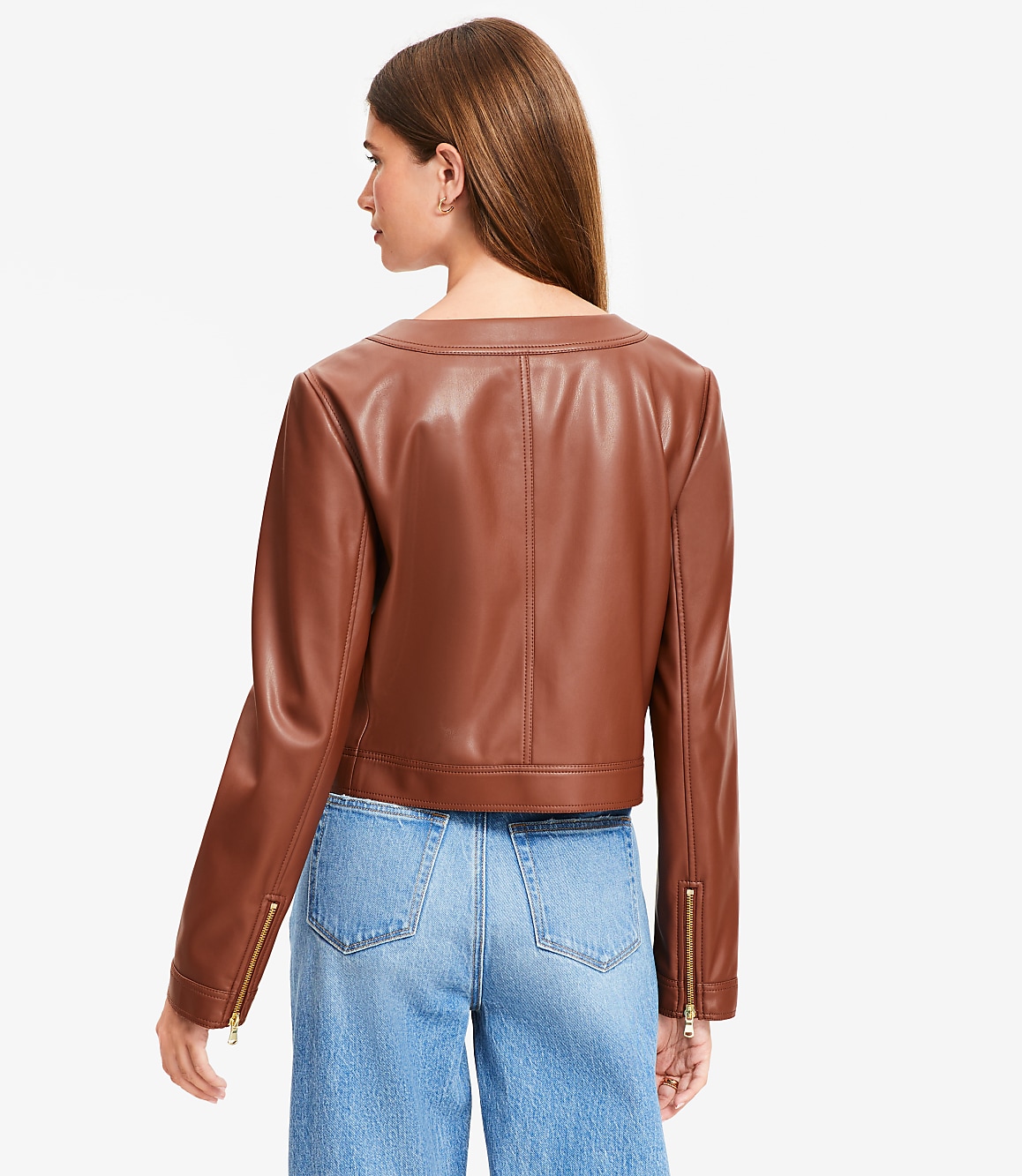 Faux Leather Zip Jacket