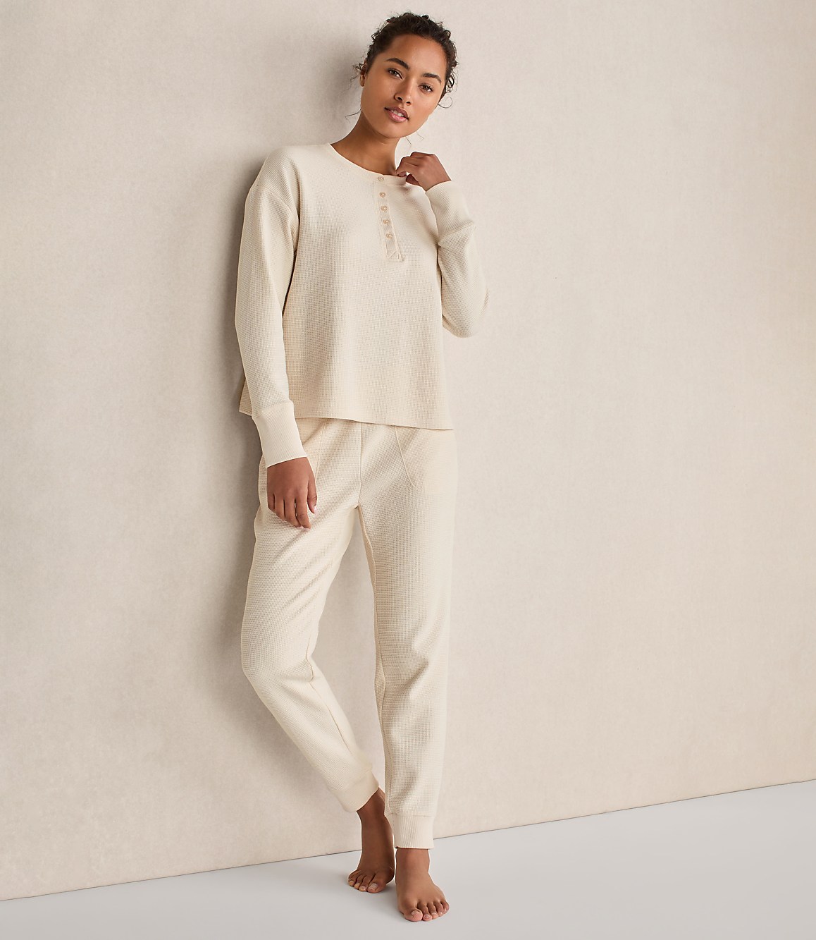 Haven Well Within Organic Cotton Waffle Henley