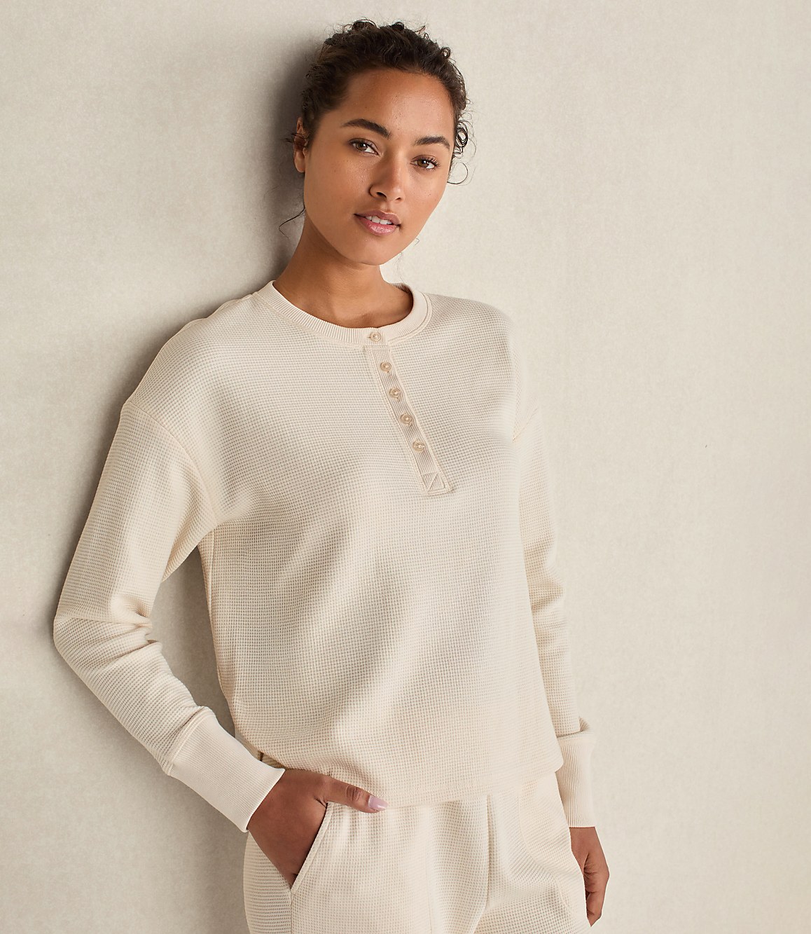 Haven Well Within Organic Cotton Waffle Henley