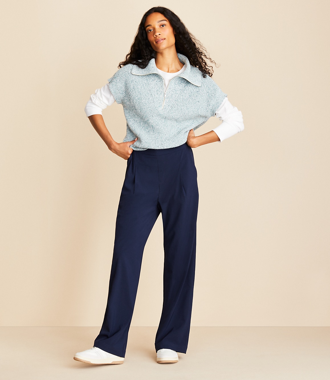 Petite Lou & Grey Wanderweave Wide Leg Trousers