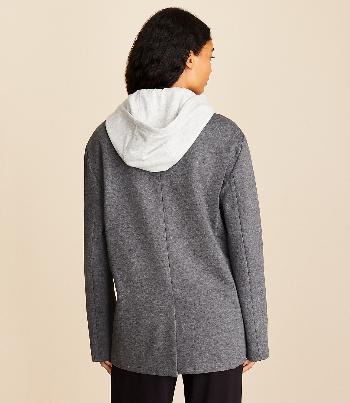 Lou & Grey Sporty Ponte Hooded Blazer