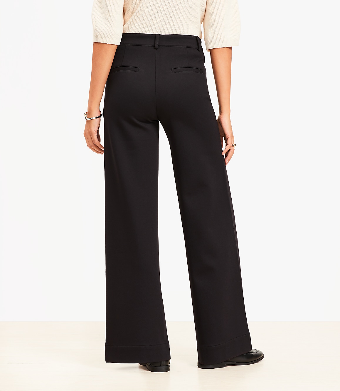 Petite Palmer Wide Leg Pants in Ponte