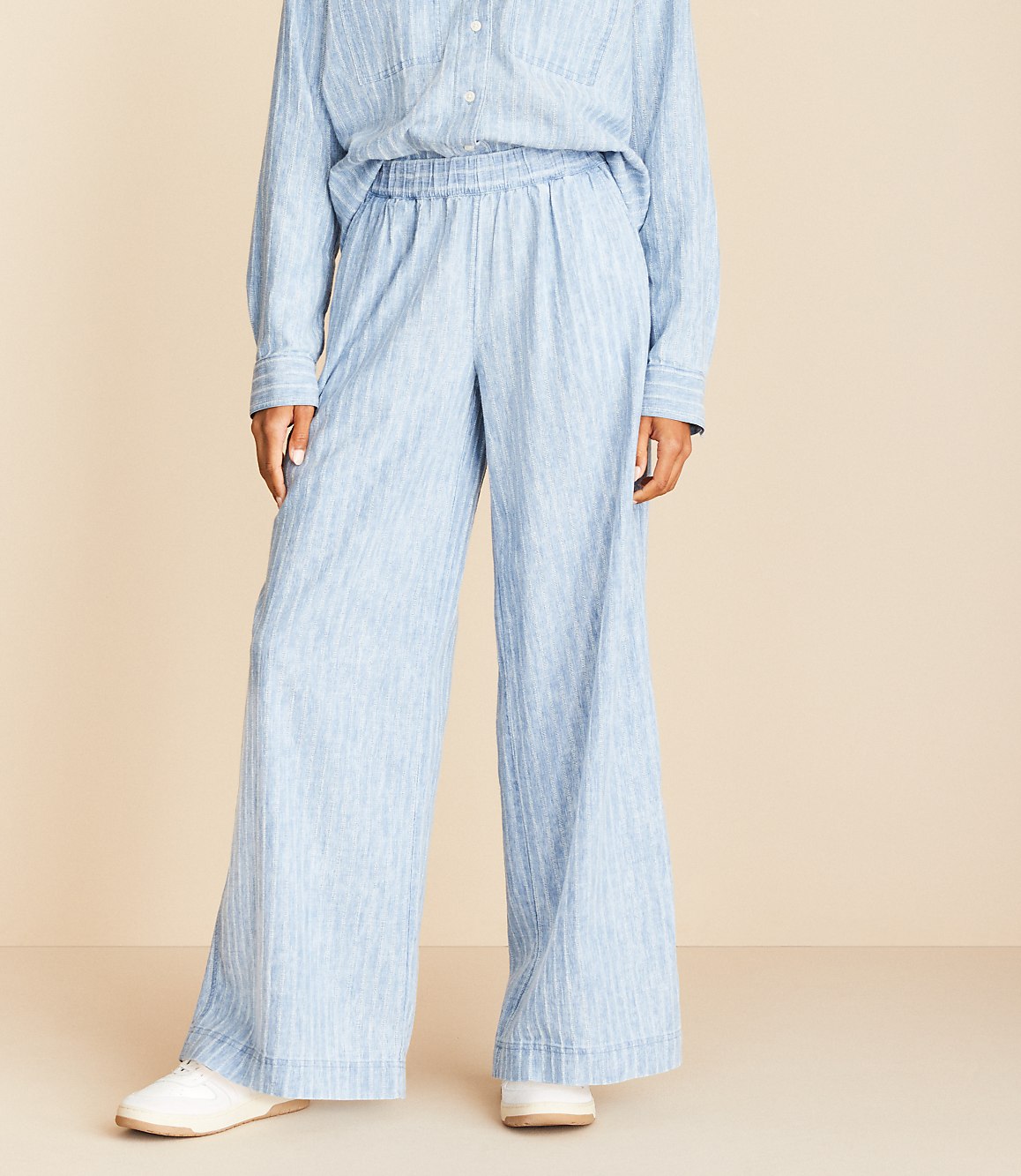 Petite Lou & Grey Striped Straight Pants