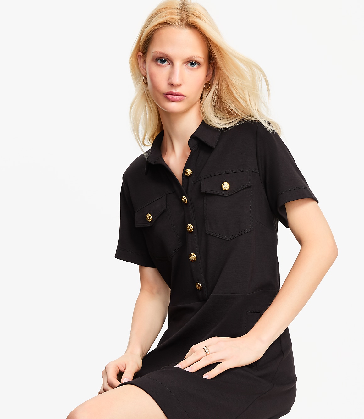 Petite Ponte Mini Pocket Dress