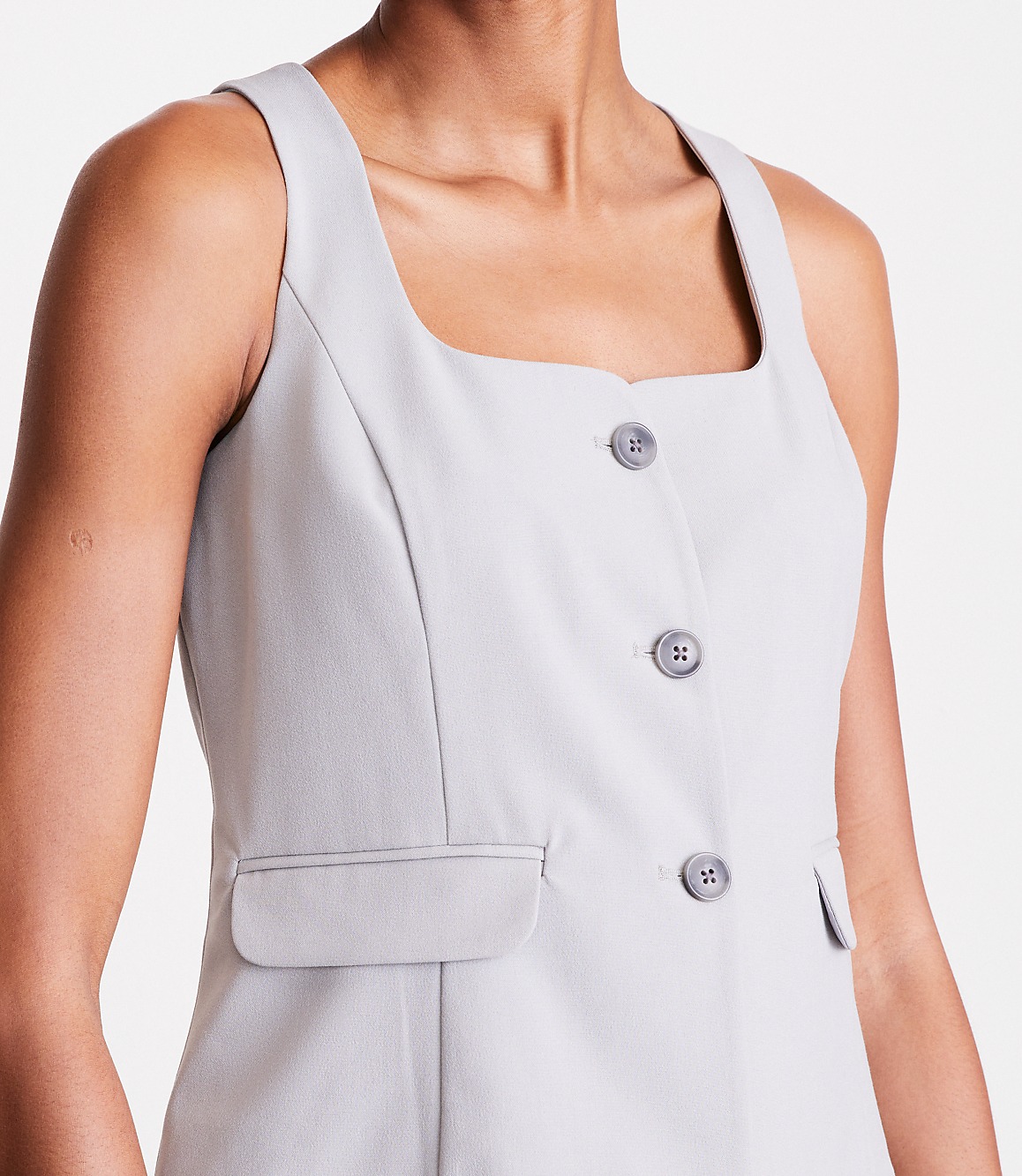 Petite LOFT Versa Seasonless Square Neck Pocket Vest