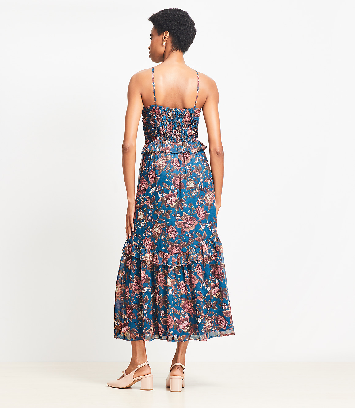 Floral Smocked Strappy Maxi Dress