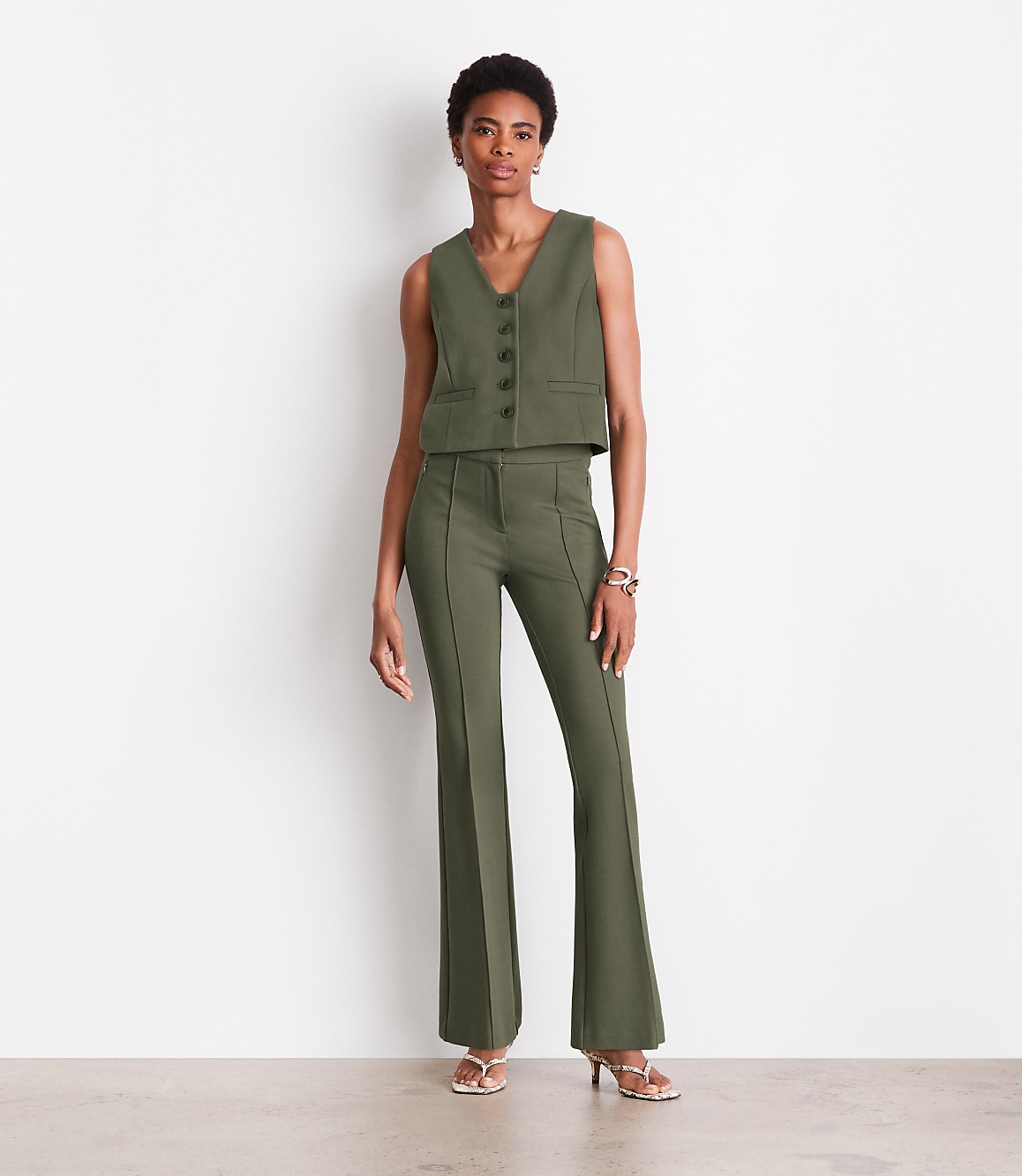Petite LOFT Versa Ponte Pocket Vest