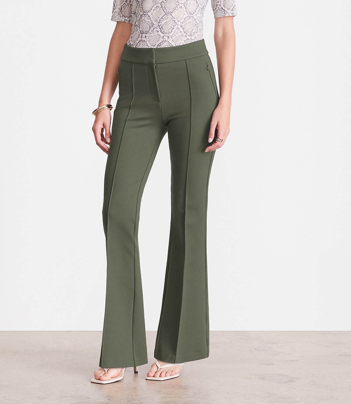 Petite LOFT Versa Ponte Deluxe Flare Pants