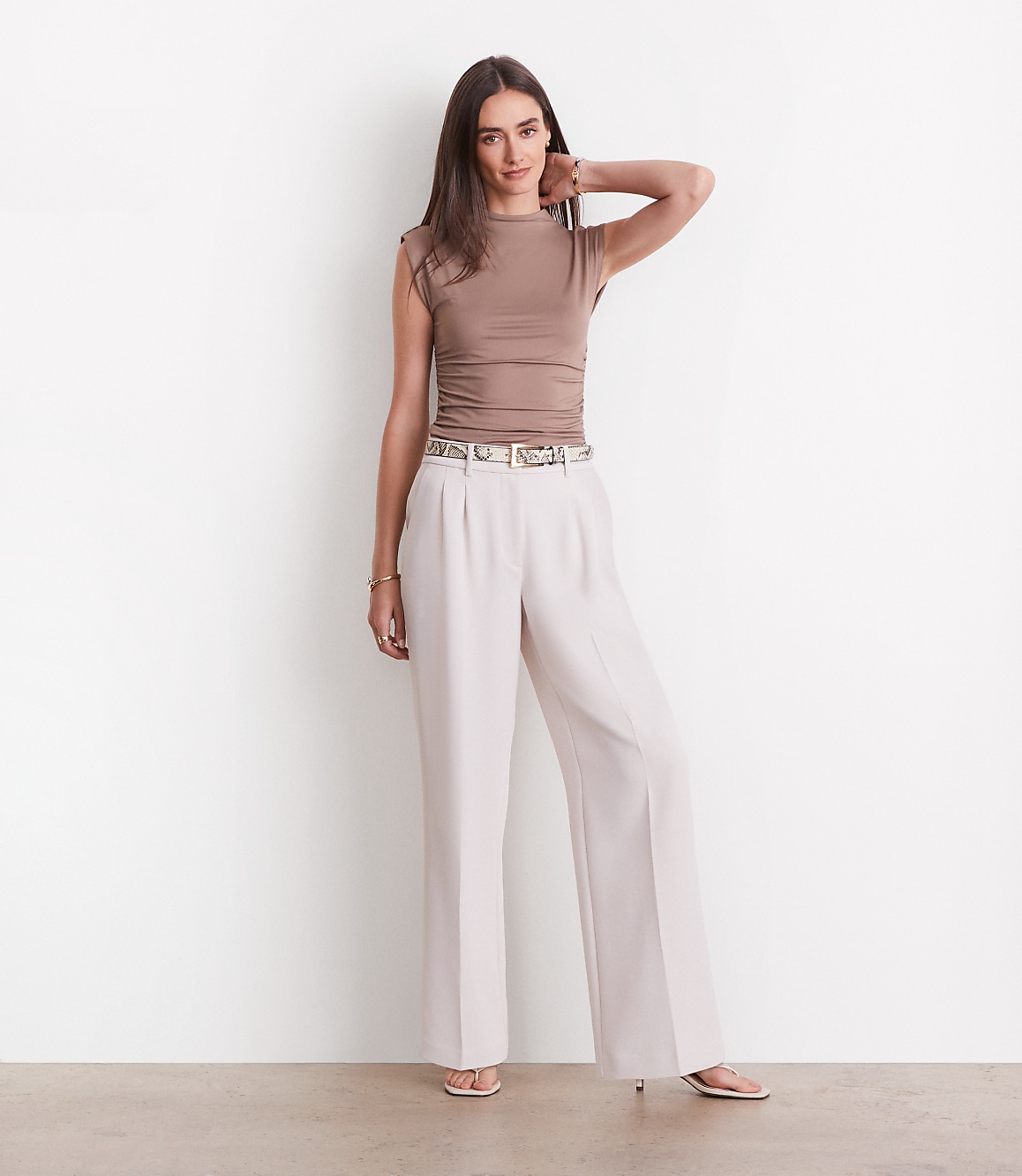 LOFT Versa 360 Knit Ruched Mock Neck Top
