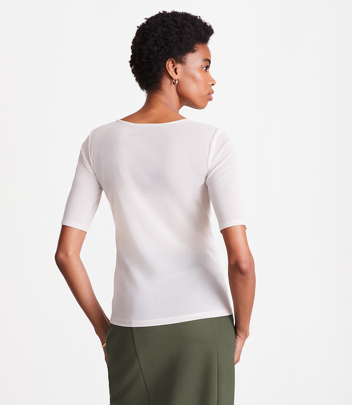 LOFT Versa Mesh Elbow Sleeve Tee