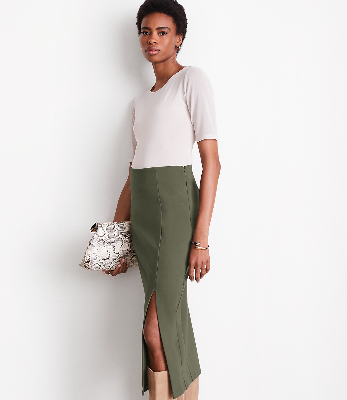LOFT Versa Mesh Elbow Sleeve Tee