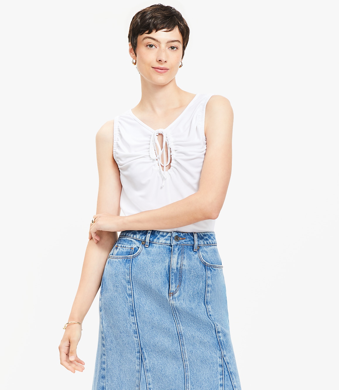 Tie Keyhole Top