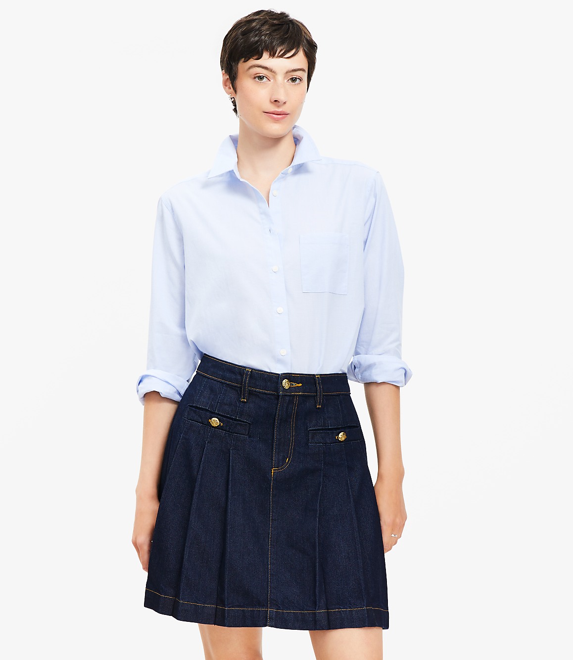 Petite End On End Poplin Everyday Relaxed Pocket Shirt