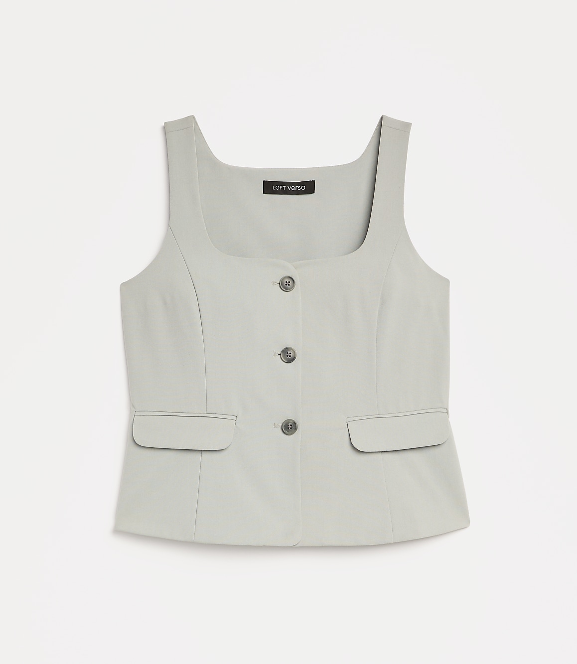 Petite LOFT Versa Seasonless Square Neck Pocket Vest