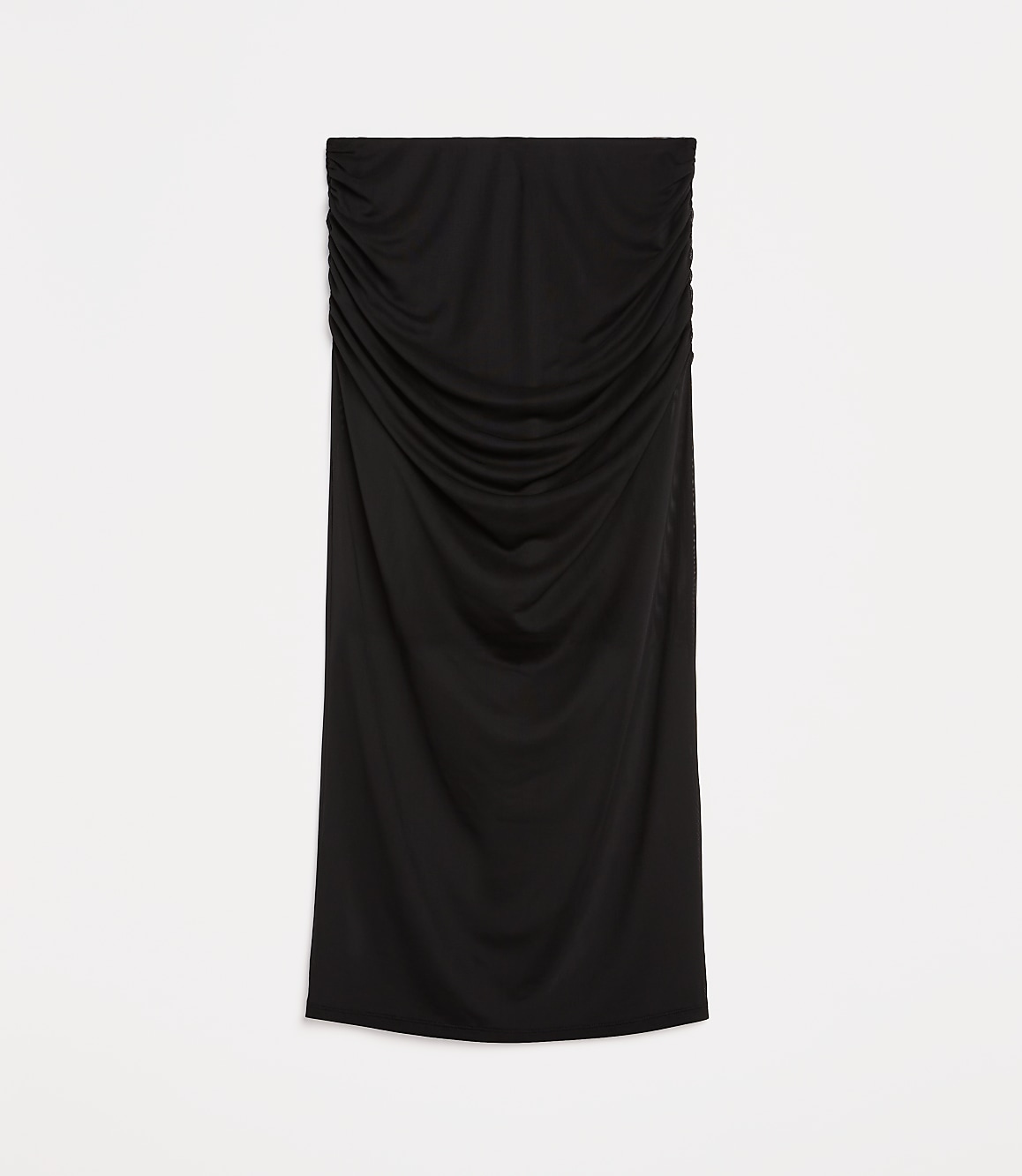 Petite LOFT Versa Mesh Ruched Midi Skirt