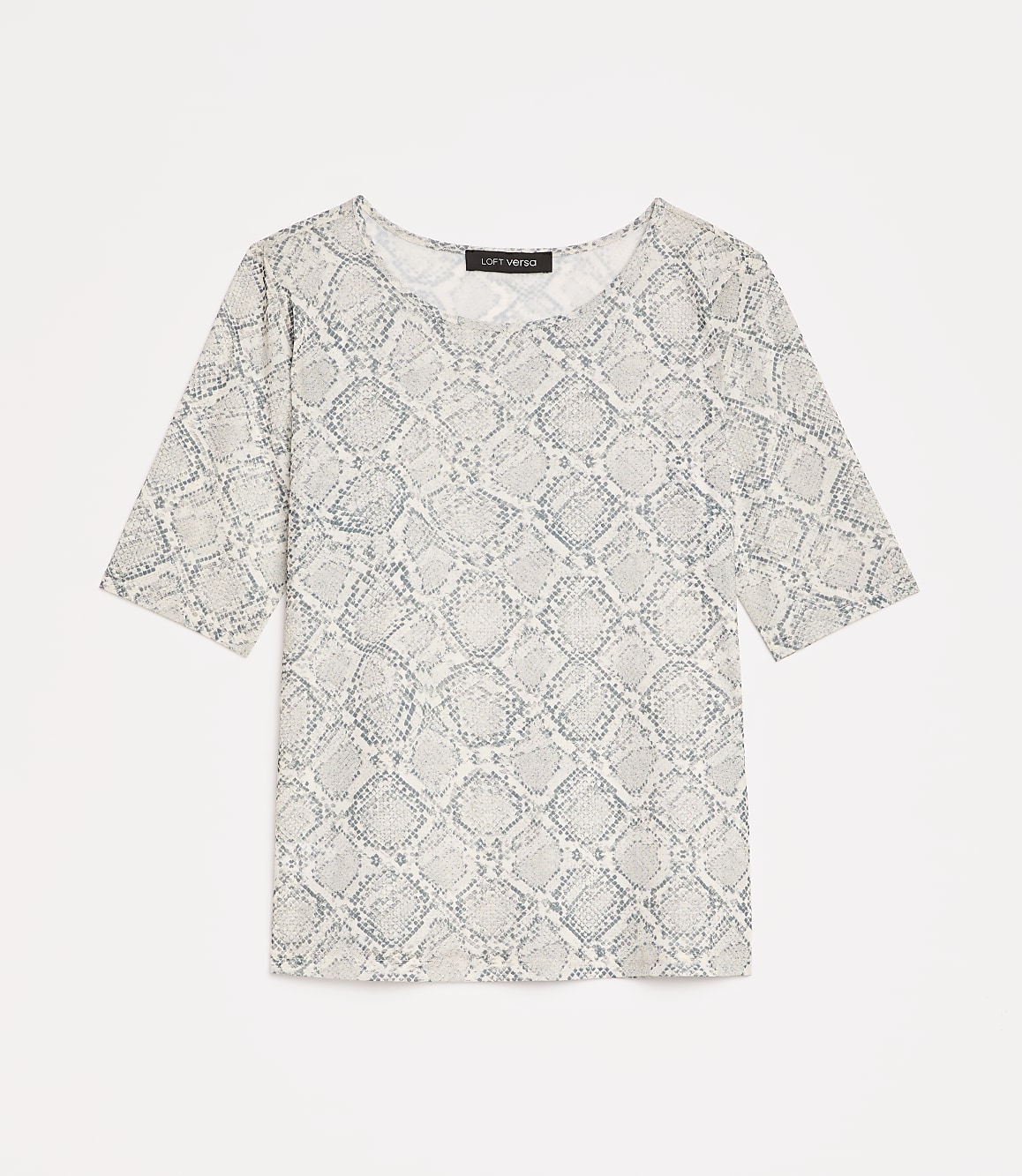 LOFT Petite Versa Snake Print Mesh Elbow Sleeve Tee