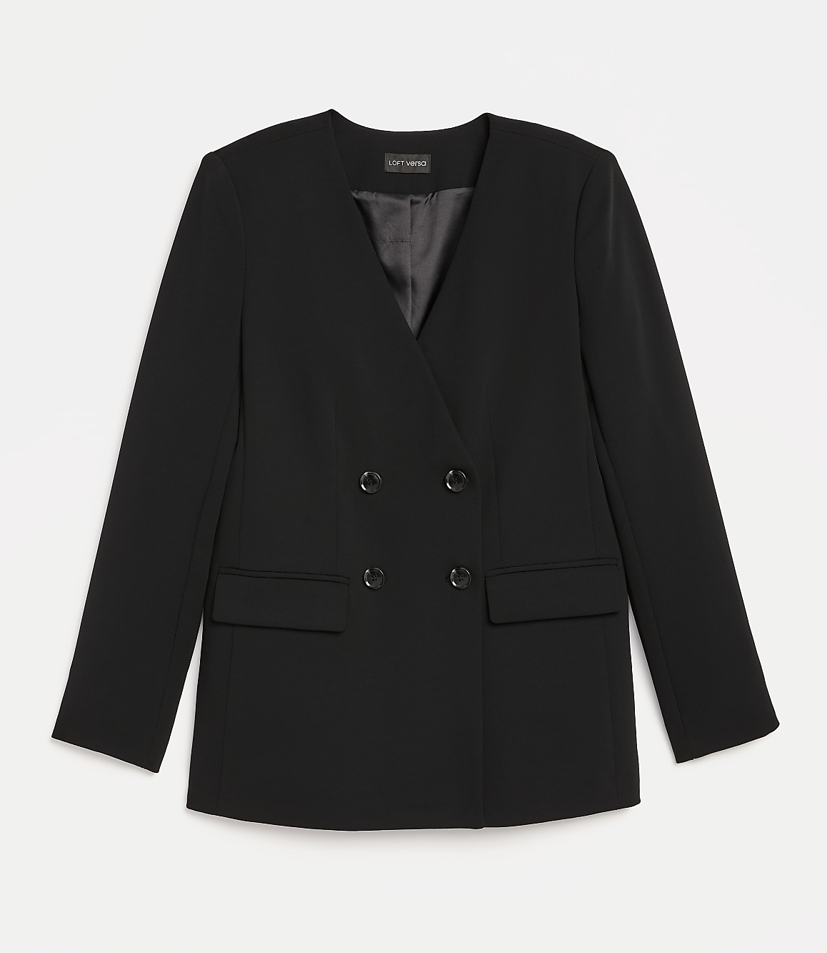 LOFT Versa Crepe Drape Collarless Blazer
