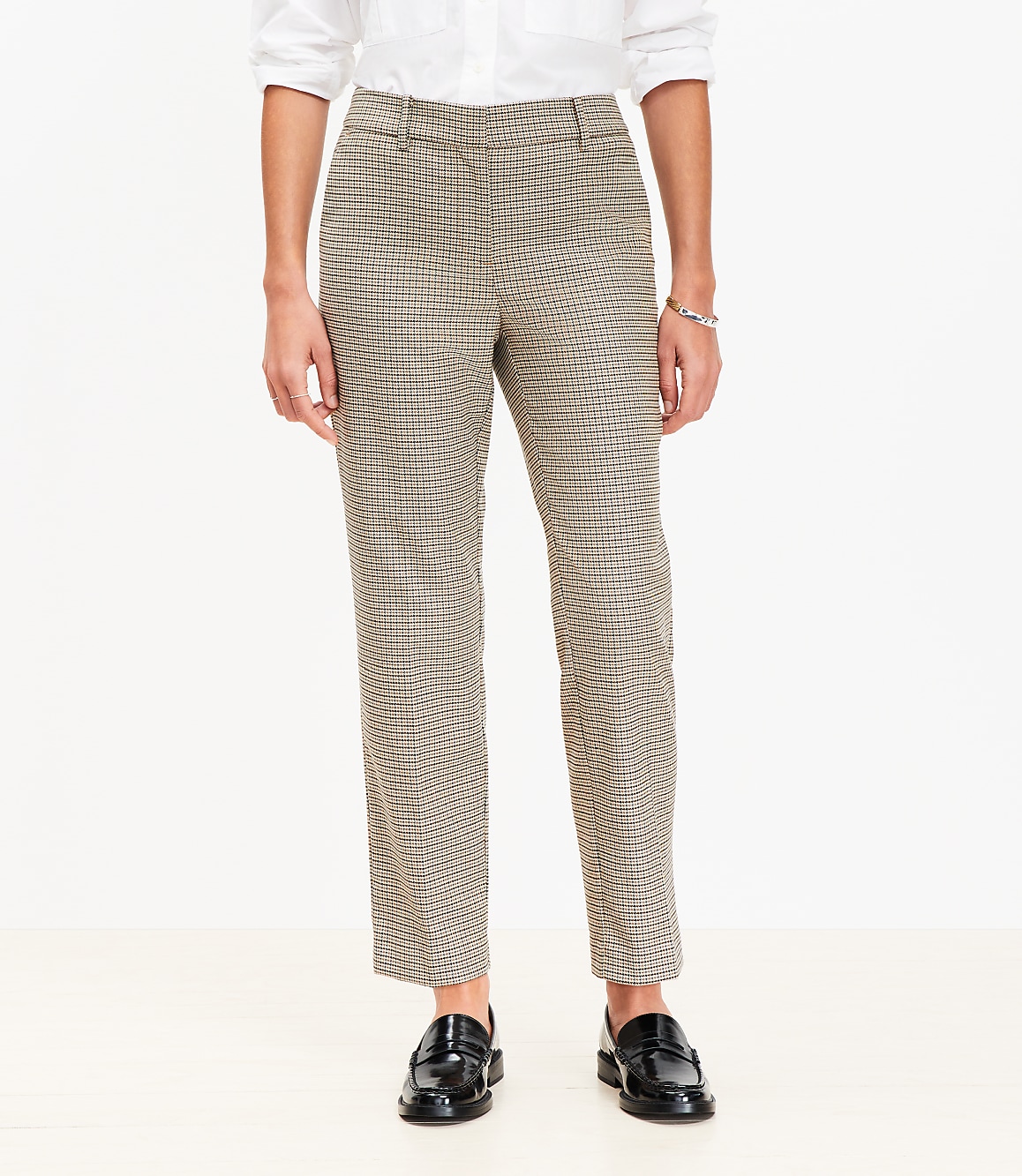 Petite Curvy Riviera Slim Pants in Plaid