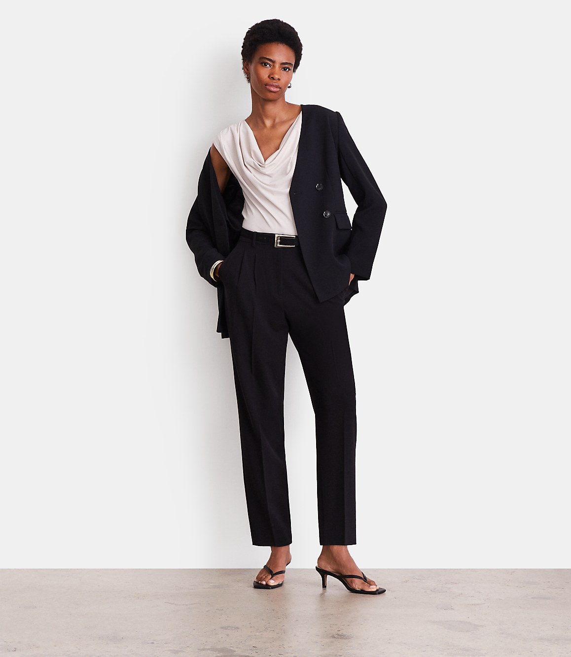 Petite LOFT Versa Cowl Neck Top