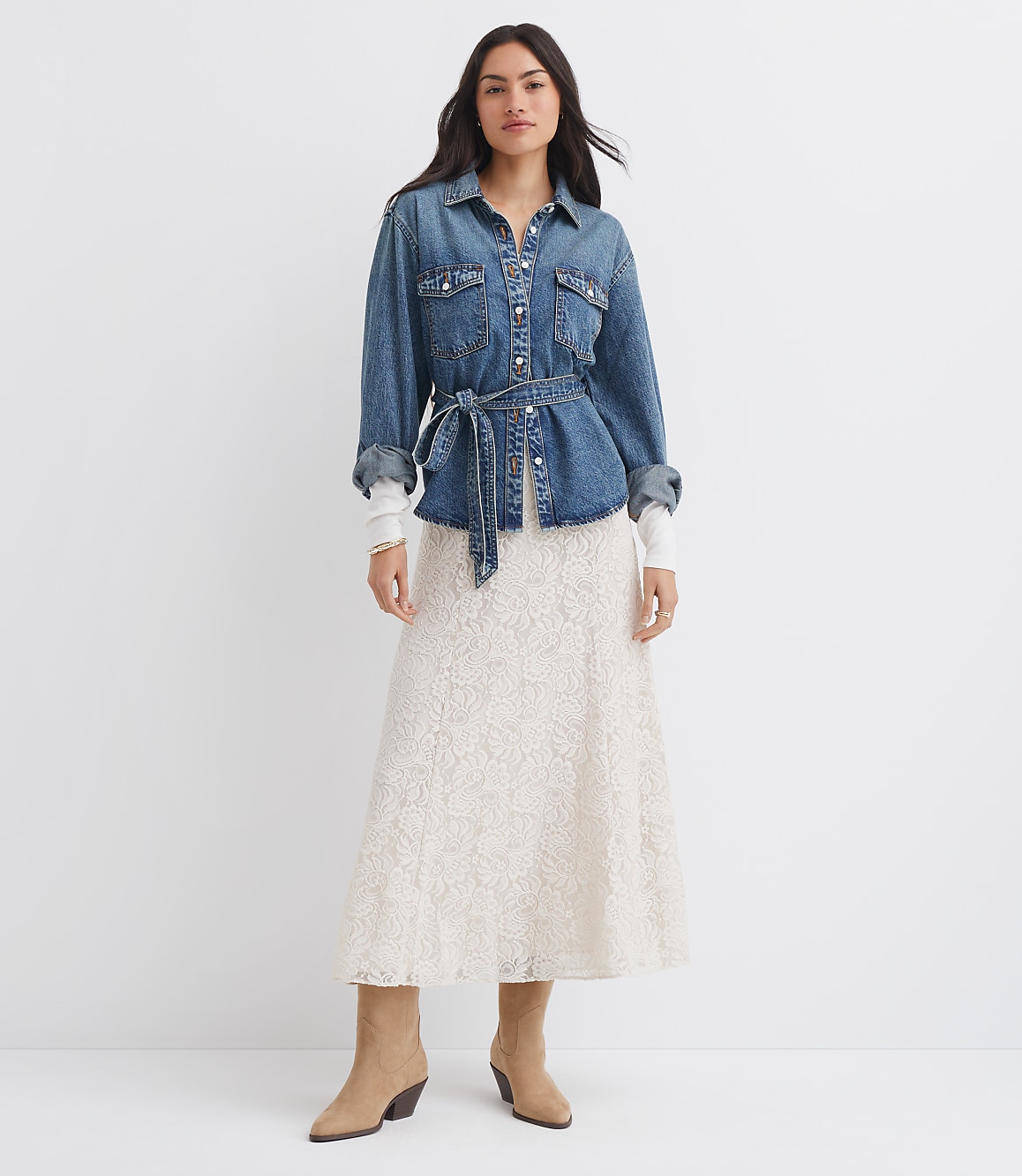 Floral Lace Maxi Skirt