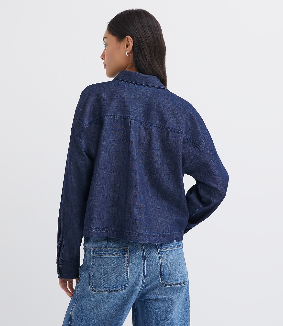 Chambray Wide Sleeve Modern Utility Shirt