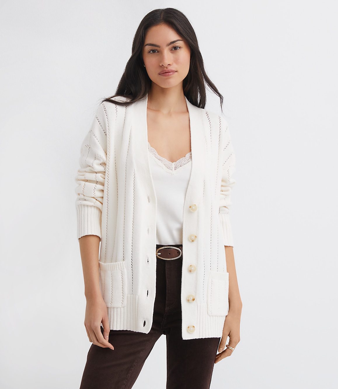 Pointelle Girlfriend Cardigan