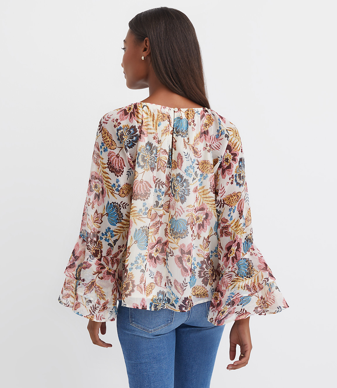 Garden Tiered Ruffle Sleeve Blouse