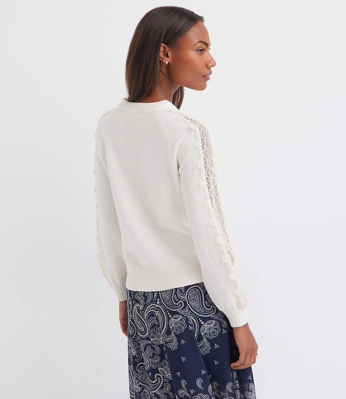 Lace Sleeve Sweater