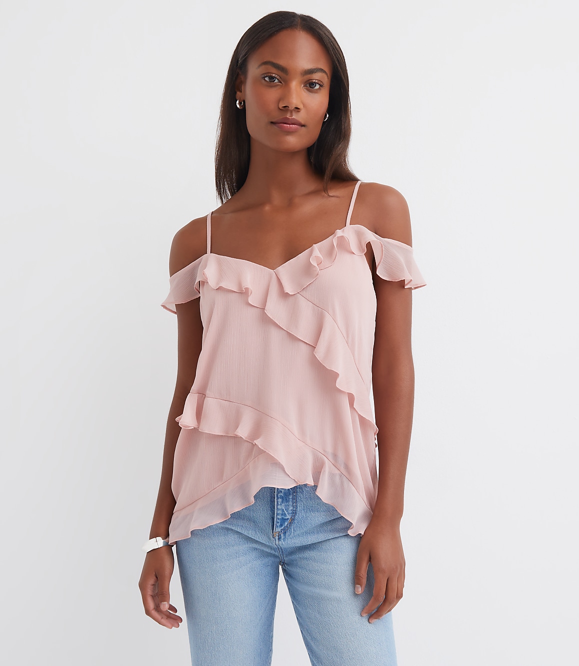 Ruffle Off The Shoulder Cami